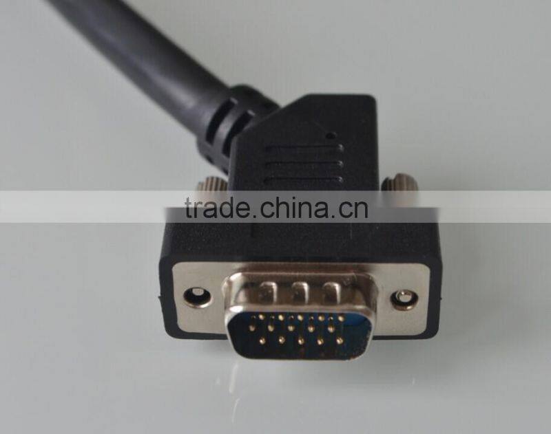 3ft Premium Shielded HD15 VGA/SXGA Male to Female Cable with 45 degree Angled Female Connector
