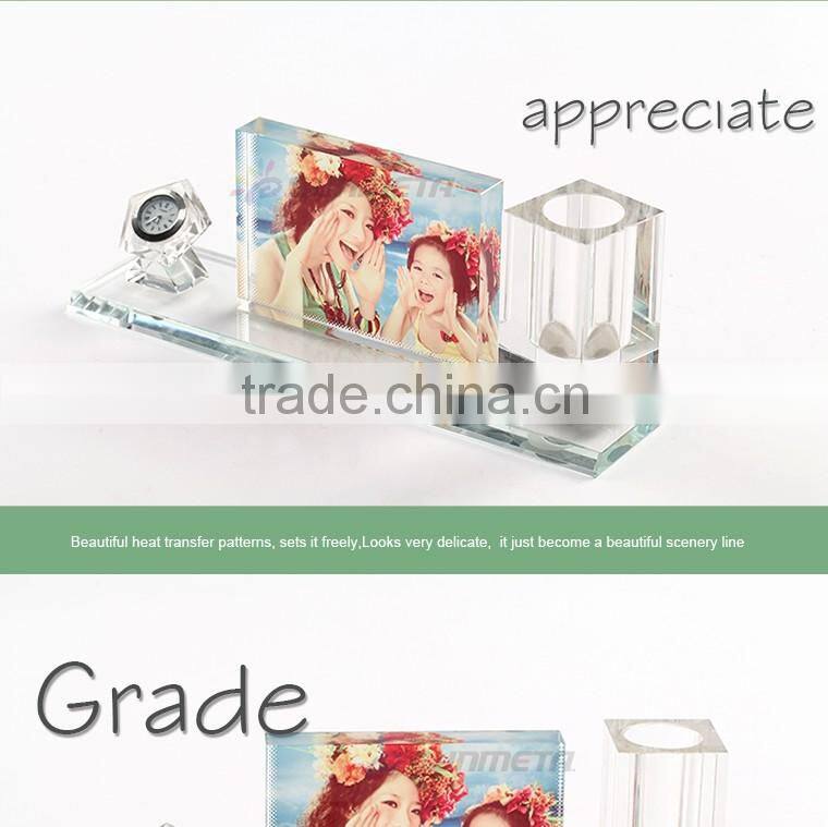 Freesub BXP-06 L100*H280*W75mm pen clock set blank sublimation 3d crystal photo frame clock