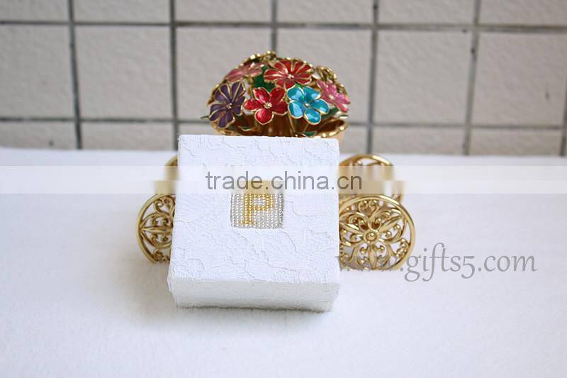 Hot sale jewelry box wedding gift jewelry box with beaded name plate of P