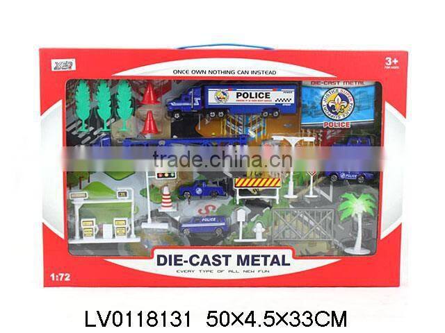 Lovely die-cast metal Sliding Alloy city Fire Set toys car