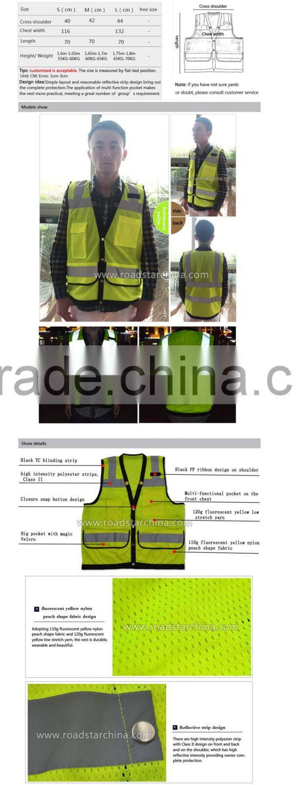 EN20471 High Viz Security Reflective Vest