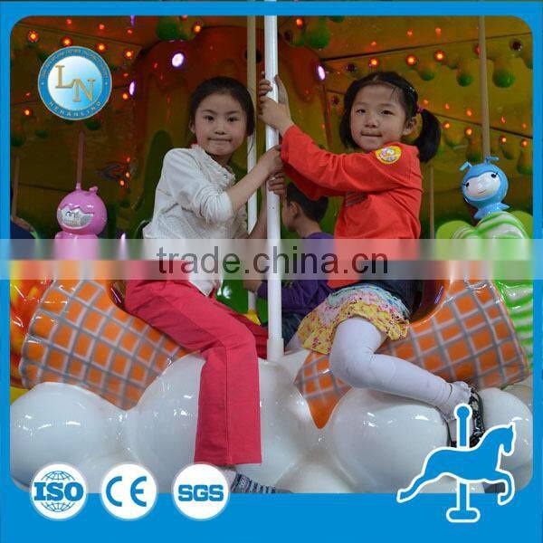 Theme park merry go round ride mini kids christmas LED decorative carousel ride