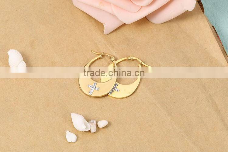 big hook with diamond cross jewelry gold earrings women