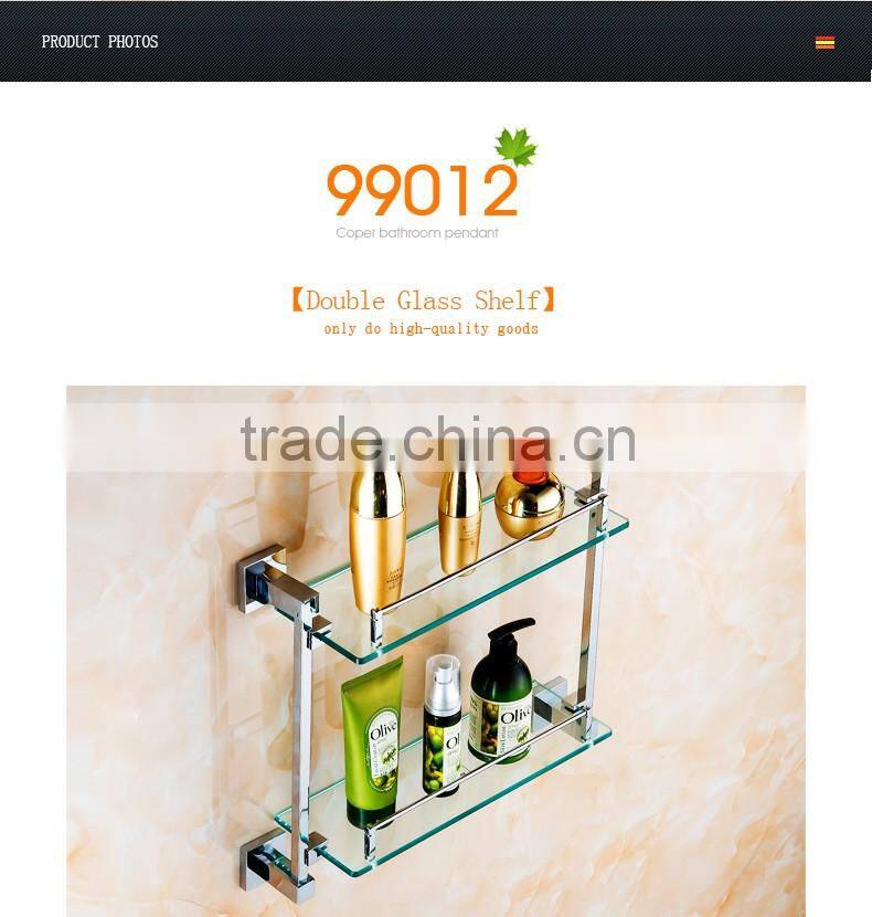 1202 bathroom accessory new A square Double glass shelf hotel use modern kitchen