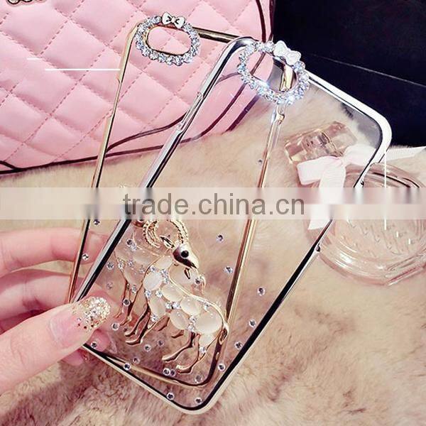 Wholesale rhinestone sheep design phone cases for iphone 6