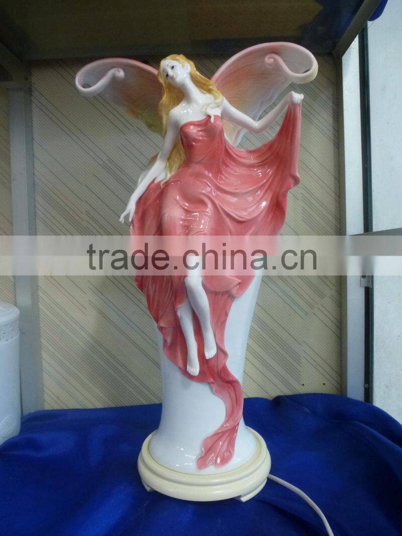 ceramic oil lamp with angel