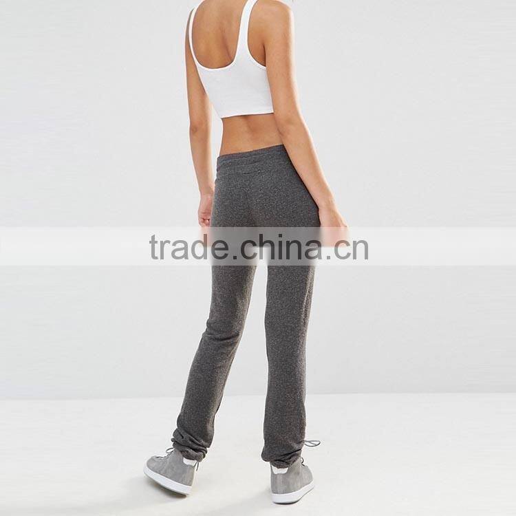 Apparel supplier casual wear flare soft touch grey mix loose plain sweat pants