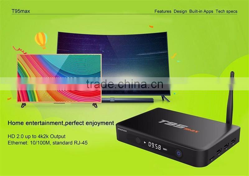 Dragonworth T95Max real Ott update Android Tv Box Amlogic Quad Core S905 Android 5.1 metal housing with led display
