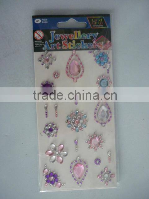 jewels and rhinestones decoration phone back sticker