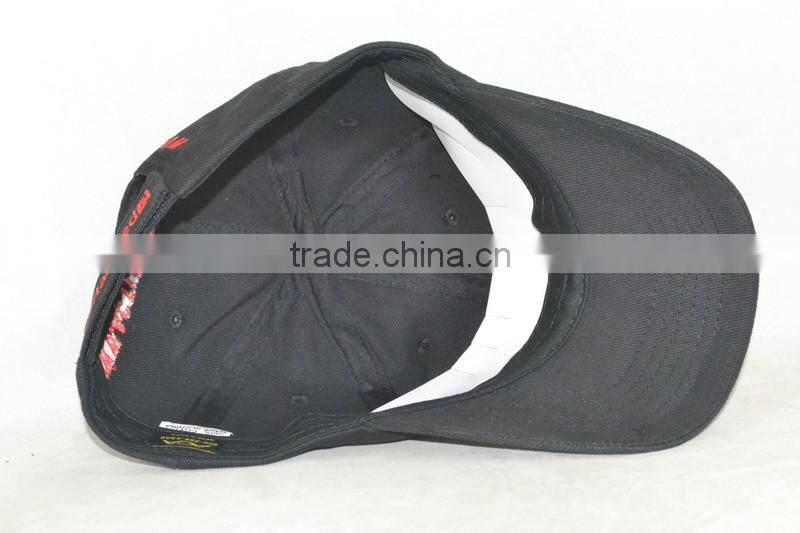 Professional custom 6 panel / 100% cotton/black/white embroidery trademark/baseball cap/heavy brushed cotton 7x7