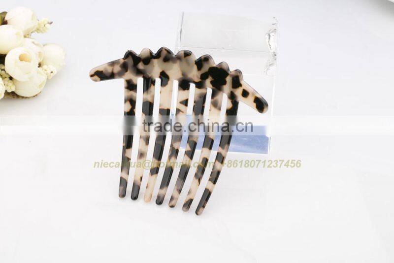 luxury Cellulose Acetate with big rhinestone crystal French Twist Hair Comb Tortoise shell high Quality flower fancy Hair combs