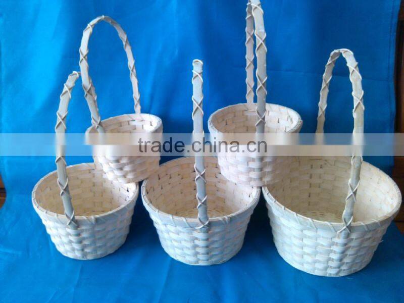 New style weaving round colourful stained bamboo basket