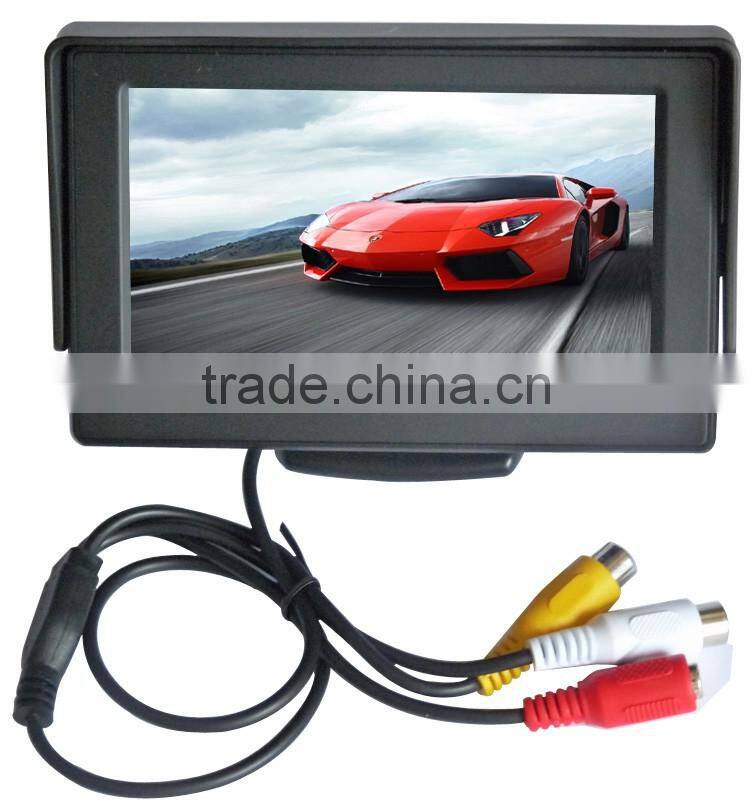 Vesa desktop black color dc12v 4.3inch 16:9 car back seat lcd monitor