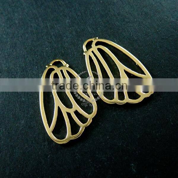 16x26mm 14K light gold plated filigree butterfly wing DIY pendant charm 1850188