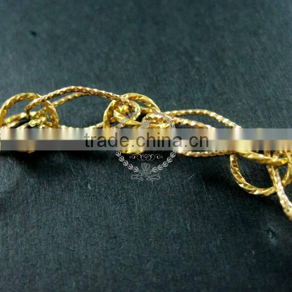 19cm raw brass faceted rhombic link fashion DIY bracelet supplies 1900083