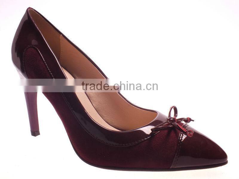 Fashion lady point toe shoe with bowknot