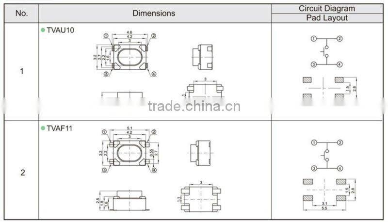 FTVAU10 mini tact button livolo touch switch