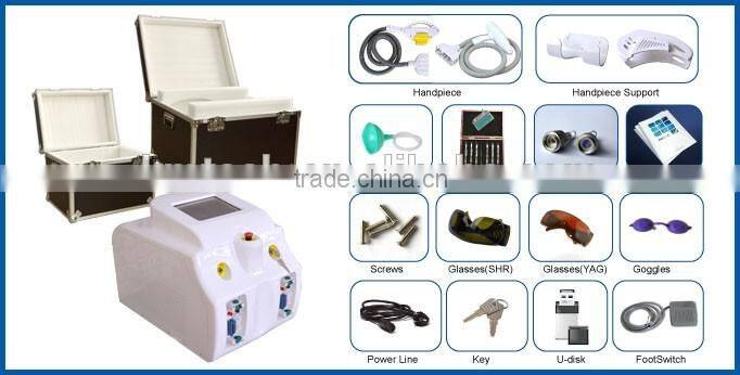 E-light ipl rf nd yag laser multifunction machine , skin rejuvenation and hair removal