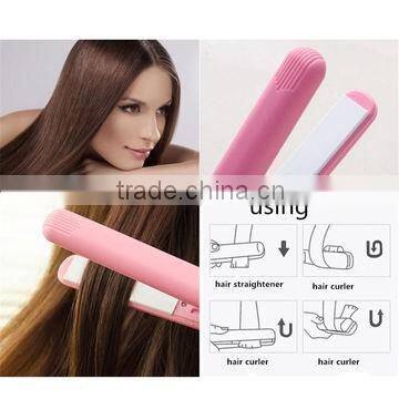 Mini Beautiful Color 2 In 1 Hair Straightener And Curler for Travel Portable