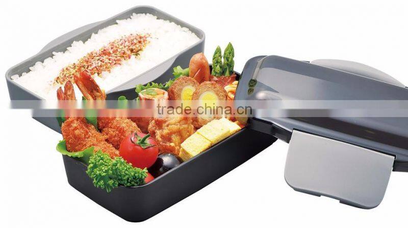 PRANZO Dome Two-tiered Lunchbox 850ml black kitchen plastic