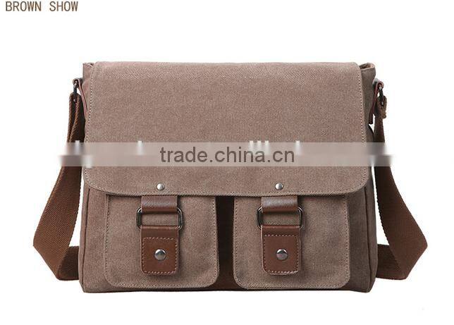 Made in china high quality Men's Vintage Canvas Messenger Shoulder Bag Crossbody Sling School Bags Satchel