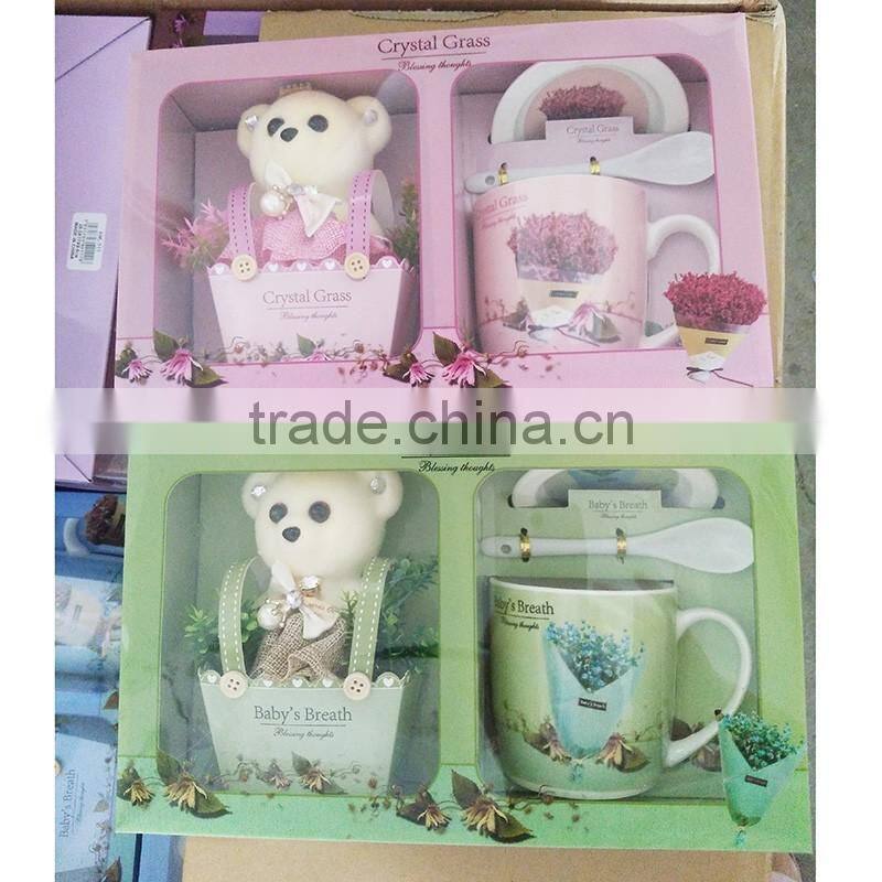 2016 wholesale creative ceramic coffee cup/mug suit coffee cup gift packing for coffee
