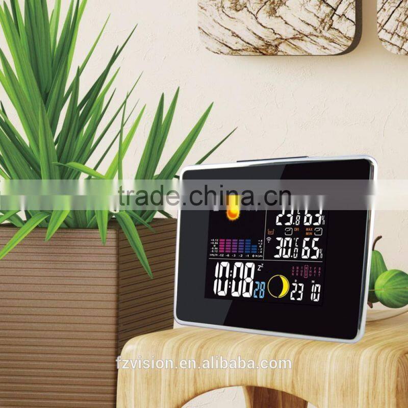 433 MHz wireless Station with Hygro-thermometer/ Wireless Weather Station clock with 3 Remote Sensors for home
