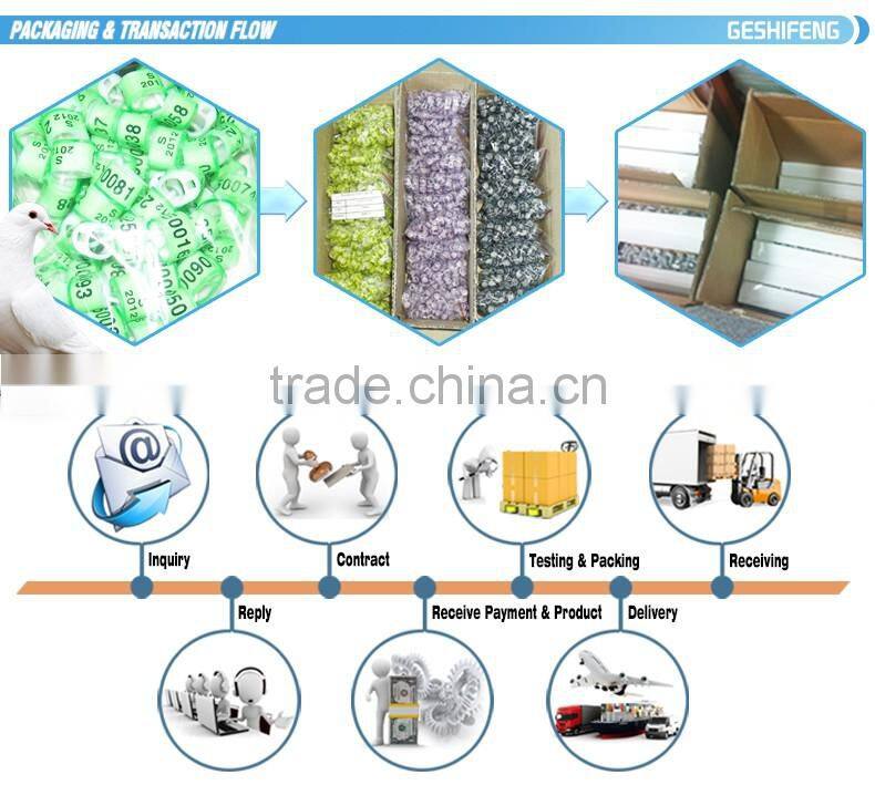 pigeon ring factory geshifeng factory plastic ring for bird tag made in China
