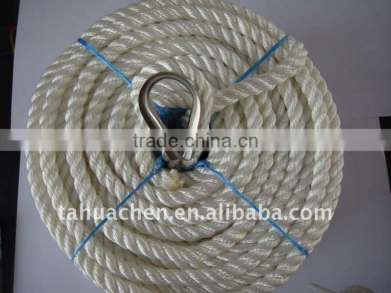 polyester rope with srainless steel thimbles