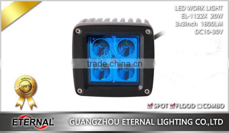 3x3 cube pod 20W pillar 4x4 Jeep off-road powersports powersports ATV UTV SUV high power LED work light fog lamp