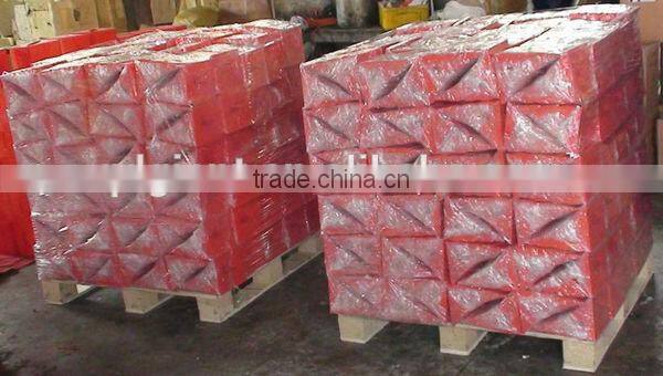 PU wheel chock with handle orange color GT34