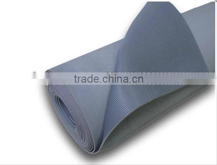 fine ribbed rubber/corrugated rubber/balck grey anti-slip rubber mats 3mm