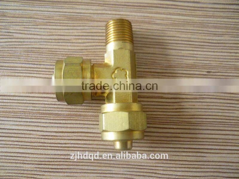 T brass connector with two milled nut ,brass connector using casting or forged techniques