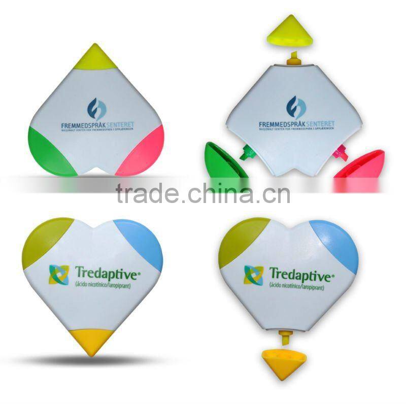 heart shape highlighters promotion pen gift set