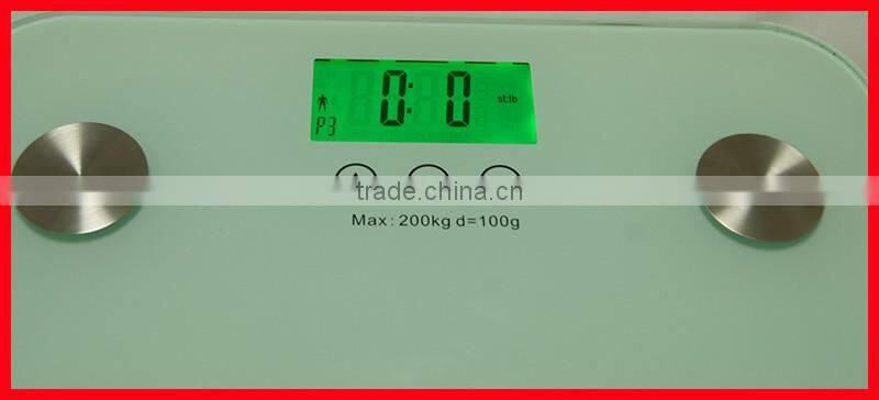 200kg Digital Body Fat Water Bone Calories BMI Analyser Glass Bathroom Scales