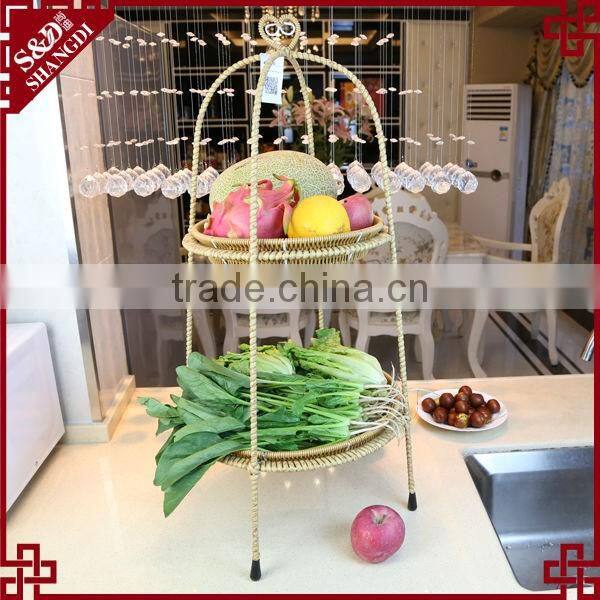 100% handmade kitchen 2 tier fruit &vegetabal kitchen storage shelf