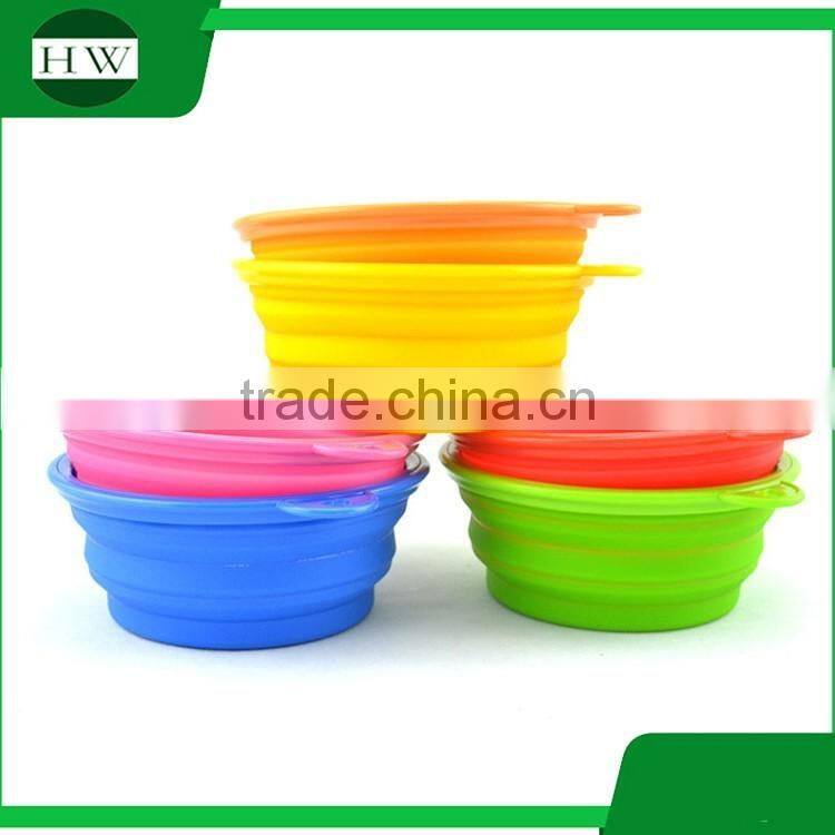 folding portable colorful travel silicone telescopic pet eat drink food and water bowl cup collapsible accordion foldable