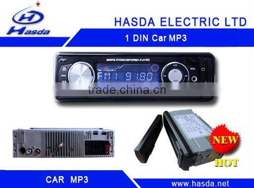 1 din car radio player with mp3 /USB ,slip down detachable panel .Hasda H-7003