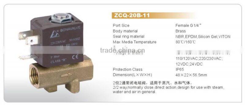 BONA Leak Detector Machine Parts cutting machine parts ZCQ-20E-11 Port Size 1/4" Brass Solenoid Valve