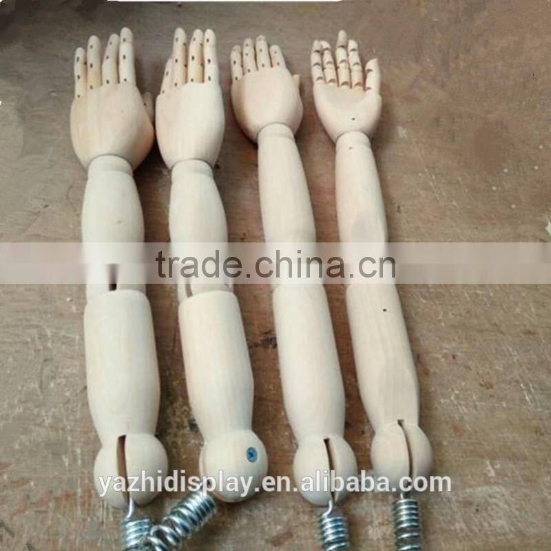 Nature color Long Arms Men Wooden Hand For Mannequin Dispaly