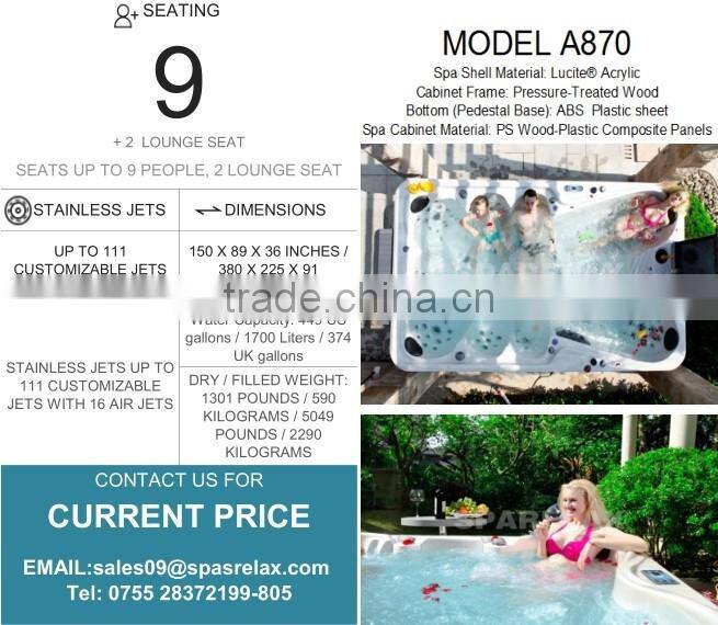 Outdoor hot tub family party spa pool for 9 person (A870)