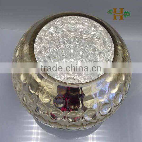 High Quality Handblown Luxury Brass Glass Ball Vase