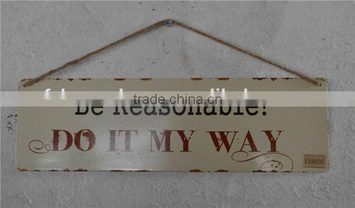 2016 custom antique french metal hanging door signs