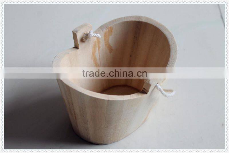 2015 high quality hot sell decorative handmade unfinished wooden barrel with handle