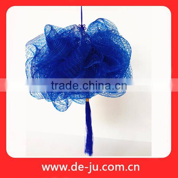 Eco Tools Exfoliating Mesh Blue Fringe Tassel EcoPouf Bath Sponge