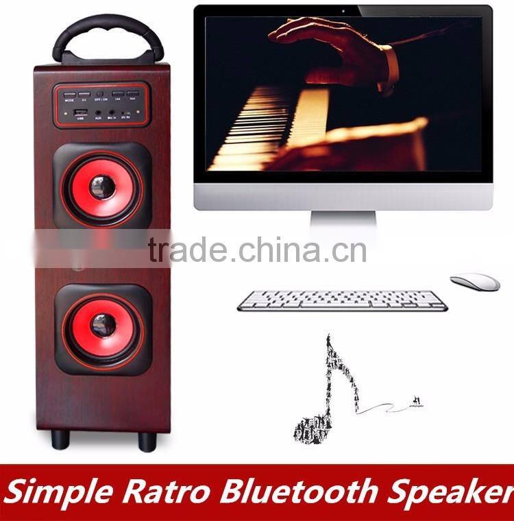 High Fidelity New Ratro Style Home Theatre Bluetooth Speaker Support TF Card With Microphone, Cube Wireless Loudspeaker For Sale