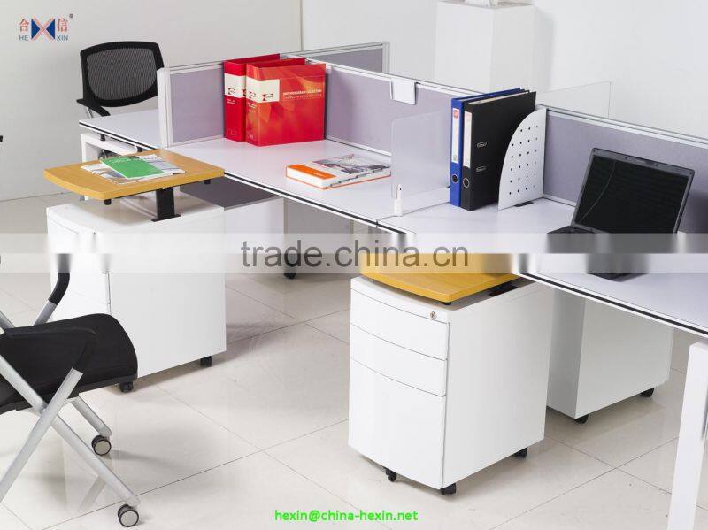 New modern Metal Office Storage Cabinet,Mobile Pedestal with Wooden Top