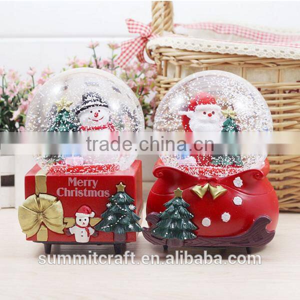 Christmas promotional gift 2016 resin snowman snow globe