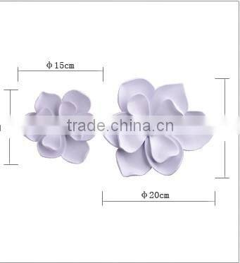 Resin 3d removable artificial flower decor wall stickers china