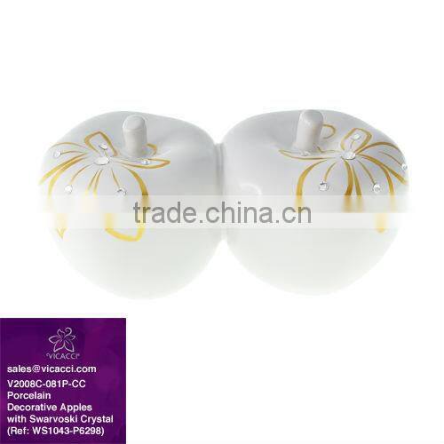 Porcelain Decorative Pears With Crystals from Swarovski